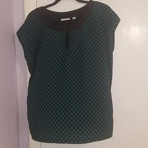 NY & CO. Short Sleeve Black & Teal Shirt Size XL